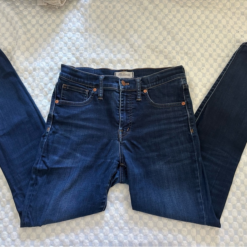 Madewell Women's Dark Blue Skinny Jeans - Picture 3 of 6